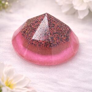 Handmade Pink and Black Glitter  Gem Shape decor